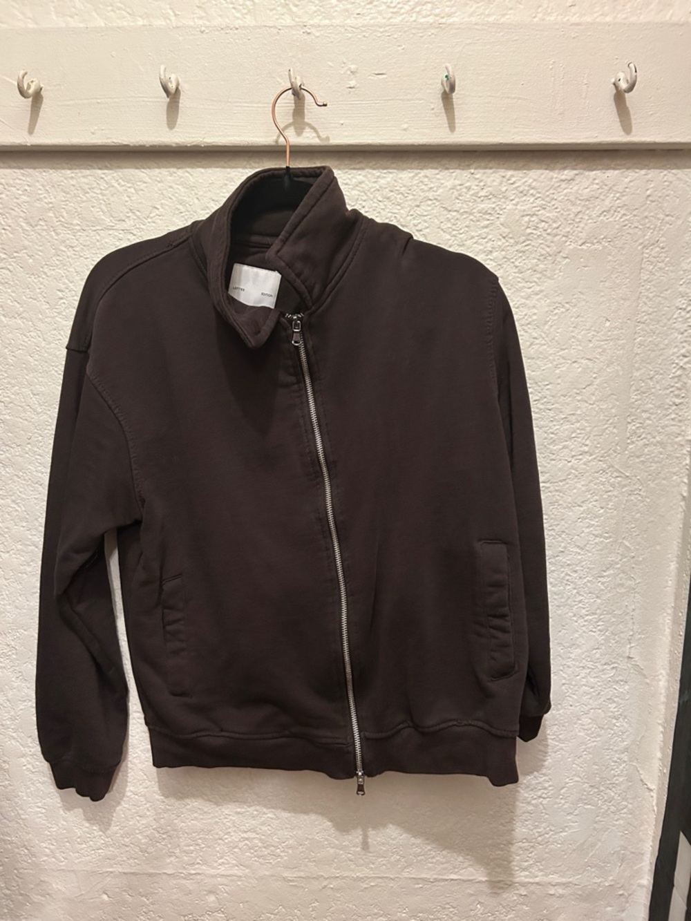 Women's Dark Brown Zip-Front Casual Sweatshirt Hoodie